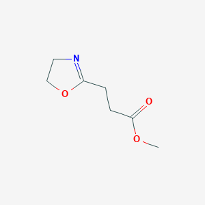 molecular formula C7H11NO3 B3048601 2-Oxazolepropanoic acid, 4,5-dihydro-, methyl ester CAS No. 17612-21-4