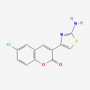 molecular formula C12H7ClN2O2S B3048620 3-(2-Amino-1,3-thiazol-4-yl)-6-chloro-2H-1-benzopyran-2-one CAS No. 176788-72-0