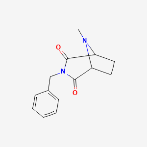 molecular formula C14H16N2O2 B3048639 3-苄基-8-甲基-3,8-二氮杂双环[3.2.1]辛烷-2,4-二酮 CAS No. 17783-46-9