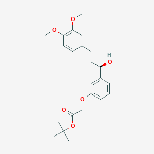 molecular formula C23H30O6 B3048653 tert-Butyl {3-[3-(3,4-dimethoxyphenyl)-1-hydroxypropyl]phenoxy}acetate CAS No. 178445-89-1