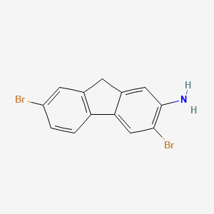 molecular formula C13H9Br2N B3048657 3,7-Dibromo-9h-fluoren-2-amine CAS No. 1785-40-6