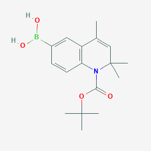 molecular formula C17H24BNO4 B3048688 (1-(tert-Butoxycarbonyl)-2,2,4-trimethyl-1,2-dihydroquinolin-6-yl)boronic acid CAS No. 179894-36-1