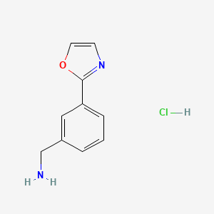 molecular formula C10H11ClN2O B3048690 (3-(Oxazol-2-yl)phenyl)methanamine hydrochloride CAS No. 1799421-14-9