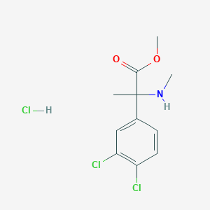 molecular formula C11H14Cl3NO2 B3048708 Methyl 2-(3,4-dichlorophenyl)-2-(methylamino)propanoate hydrochloride CAS No. 1803582-20-8