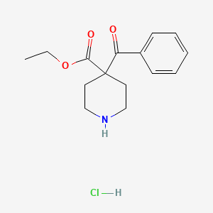 molecular formula C15H20ClNO3 B3048801 Ethyl 4-benzoylpiperidine-4-carboxylate hydrochloride CAS No. 1820642-29-2