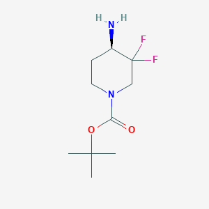 molecular formula C10H18F2N2O2 B3048806 tert-butyl (4R)-4-amino-3,3-difluoropiperidine-1-carboxylate CAS No. 1820679-70-6