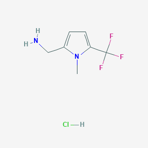 molecular formula C7H10ClF3N2 B3048830 (1-Methyl-5-(trifluoromethyl)-1H-pyrrol-2-yl)methanamine hydrochloride CAS No. 1823245-64-2