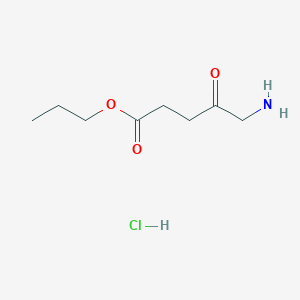 molecular formula C8H16ClNO3 B3048840 Pentanoic acid, 5-amino-4-oxo-, propyl ester, hydrochloride (1:1) CAS No. 183151-38-4