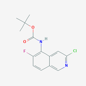 molecular formula C14H14ClFN2O2 B3048866 Carbamic acid, N-(3-chloro-6-fluoro-5-isoquinolinyl)-, 1,1-dimethylethyl ester CAS No. 1841079-96-6