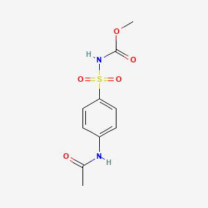 molecular formula C10H12N2O5S B3048872 Carbamic acid, [[4-(acetylamino)phenyl]sulfonyl]-, methyl ester CAS No. 18431-25-9