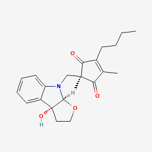molecular formula C22H27NO4 B3048878 Madindoline A CAS No. 184877-64-3
