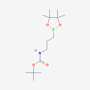 molecular formula C14H28BNO4 B3048887 Tert-butyl N-[3-(tetramethyl-1,3,2-dioxaborolan-2-YL)propyl]carbamate CAS No. 1850305-80-4