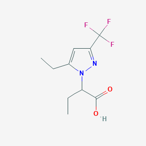molecular formula C10H13F3N2O2 B3048902 2-[5-Ethyl-3-(trifluoromethyl)-1H-pyrazol-1-yl]butanoic acid CAS No. 1855891-10-9