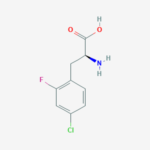 molecular formula C9H9ClFNO2 B3048911 (S)-2-Amino-3-(4-chloro-2-fluorophenyl)propanoic acid CAS No. 185837-15-4