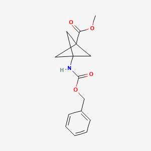 molecular formula C15H17NO4 B3048913 Methyl 3-{[(benzyloxy)carbonyl]amino}bicyclo[1.1.1]pentane-1-carboxylate CAS No. 1859134-50-1