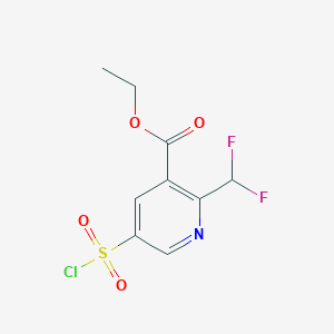molecular formula C9H8ClF2NO4S B3048924 Ethyl 5-(chlorosulfonyl)-2-(difluoromethyl)pyridine-3-carboxylate CAS No. 1864053-47-3