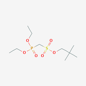 molecular formula C10H23O6PS B3049000 Methanesulfonic acid, (diethoxyphosphinyl)-, 2,2-dimethylpropyl ester CAS No. 189444-41-5