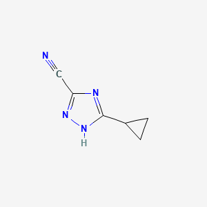 molecular formula C6H6N4 B3049032 5-cyclopropyl-4H-1,2,4-triazole-3-carbonitrile CAS No. 1909319-66-9