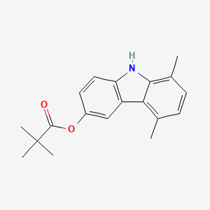 molecular formula C19H21NO2 B3049097 5,8-Dimethyl-9H-carbazol-3-yl pivalate CAS No. 194163-24-1