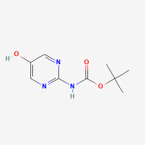 molecular formula C9H13N3O3 B3049135 tert-Butyl N-(5-hydroxypyrimidin-2-yl)carbamate CAS No. 1951444-51-1