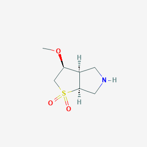 molecular formula C7H13NO3S B3049147 rac-(3R,3aS,6aR)-3-methoxy-hexahydro-2H-1lambda6-thieno[2,3-c]pyrrole-1,1-dione CAS No. 1955547-56-4