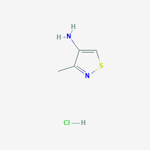 molecular formula C4H7ClN2S B3049159 3-Methylisothiazol-4-amine hydrochloride CAS No. 1958100-55-4