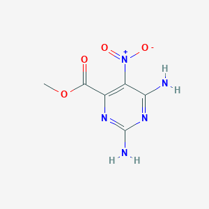 molecular formula C6H7N5O4 B3049205 Methyl 2,6-diamino-5-nitropyrimidine-4-carboxylate CAS No. 19796-60-2