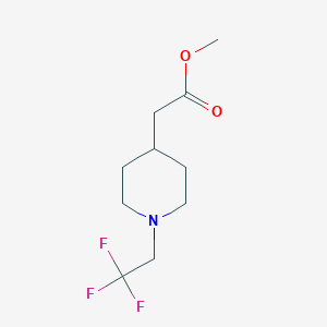 molecular formula C10H16F3NO2 B3049236 Methyl 2-[1-(2,2,2-trifluoroethyl)piperidin-4-yl]acetate CAS No. 1989671-49-9