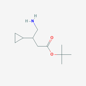 molecular formula C11H21NO2 B3049237 Tert-butyl 4-amino-3-cyclopropylbutanoate CAS No. 1989671-95-5