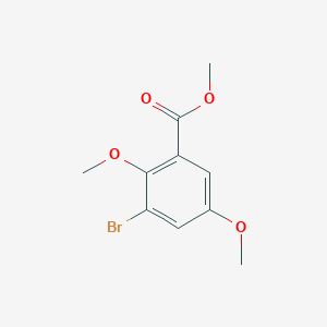 molecular formula C10H11BrO4 B3049396 Benzoic acid, 3-bromo-2,5-dimethoxy-, methyl ester CAS No. 204849-21-8