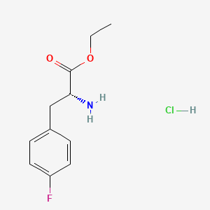 molecular formula C11H15ClFNO2 B3049435 (R)-Ethyl 2-amino-3-(4-fluorophenyl)propanoate hydrochloride CAS No. 2061996-60-7