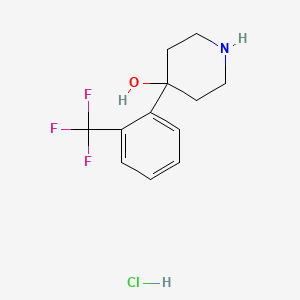 molecular formula C12H15ClF3NO B3049501 4-[2-(Trifluoromethyl)phenyl]piperidin-4-ol hydrochloride CAS No. 208989-30-4