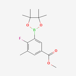 molecular formula C15H20BFO4 B3049518 2-Fluoro-3-methyl-5-(methoxycarbonyl)phenylboronic acid, pinacol ester CAS No. 2096330-13-9