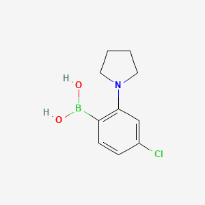 molecular formula C10H13BClNO2 B3049519 4-Chloro-2-(pyrrolidin-1-YL)phenylboronic acid CAS No. 2096330-86-6