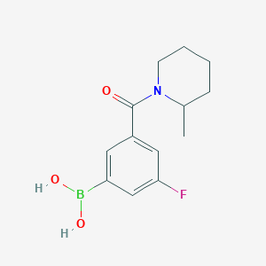 molecular formula C13H17BFNO3 B3049528 3-Fluoro-5-(2-methyl-1-piperidinylcarbonyl)benzeneboronic acid CAS No. 2096336-16-0