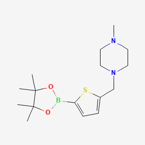 molecular formula C16H27BN2O2S B3049529 5-(4-甲基哌嗪)甲基噻吩-2-硼酸，频哪醇酯 CAS No. 2096336-20-6