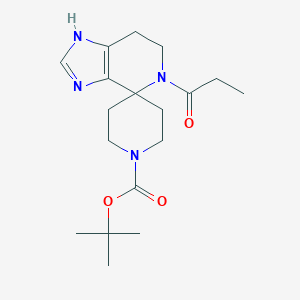 molecular formula C18H28N4O3 B3049539 tert-butyl 5-propionyl-1,5,6,7-tetrahydro-1'H-spiro[imidazo[4,5-c]pyridine-4,4'-piperidine]-1'-carboxylate CAS No. 2096986-72-8