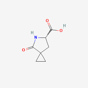 molecular formula C7H9NO3 B3049555 (6S)-4-oxo-5-azaspiro[2.4]heptane-6-carboxylic acid CAS No. 2102412-77-9