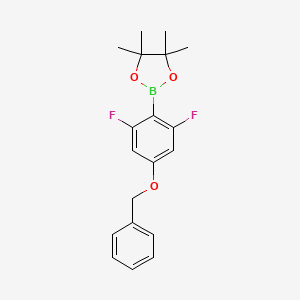 molecular formula C19H21BF2O3 B3049610 4-Benzyloxy-2,6-difluorophenylboronic acid pinacol ester CAS No. 2121514-21-2
