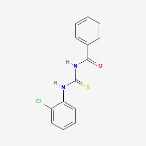 molecular formula C14H11ClN2OS B3049620 苯甲酰胺，N-[[(2-氯苯基)氨基]硫代甲基]- CAS No. 21258-05-9