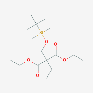 molecular formula C16H32O5Si B3049650 Diethyl 2-(tert-butyldimethylsilyloxy)methyl-2-ethylmalonate CAS No. 2140326-46-9