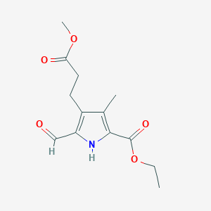 molecular formula C13H17NO5 B030497 5-甲酰基-4-(3-甲氧基-3-氧代丙基)-3-甲基-1H-吡咯-2-羧酸乙酯 CAS No. 54278-05-6