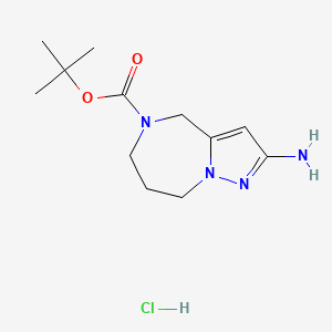 molecular formula C12H21ClN4O2 B3049738 Tert-Butyl 2-Amino-7,8-Dihydro-4H-Pyrazolo[1,5-A][1,4]Diazepine-5(6H)-Carboxylate Hydrochloride CAS No. 2177263-54-4