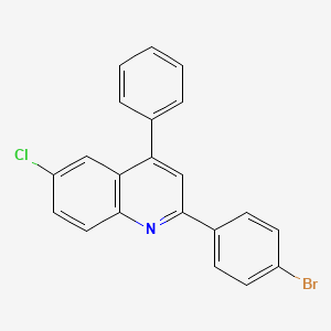 molecular formula C21H13BrClN B3049767 2-(4-Bromophenyl)-6-chloro-4-phenylquinoline CAS No. 21923-43-3