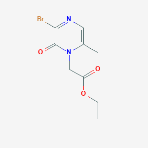 molecular formula C9H11BrN2O3 B3049819 Ethyl 2-(3-bromo-6-methyl-2-oxopyrazin-1(2H)-yl)acetate CAS No. 221136-66-9