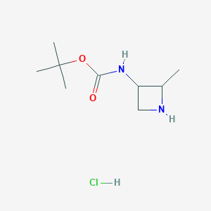 molecular formula C9H19ClN2O2 B3049850 tert-butyl N-(2-methylazetidin-3-yl)carbamate hydrochloride CAS No. 2227205-00-5