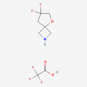 molecular formula C8H10F5NO3 B3049854 7,7-Difluoro-5-oxa-2-azaspiro[3.4]octane;2,2,2-trifluoroacetic acid CAS No. 2227206-77-9