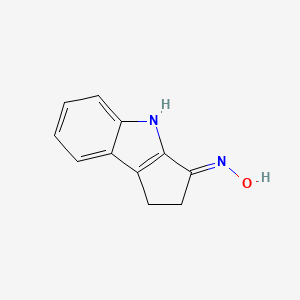 molecular formula C11H10N2O B3049999 (E)-1,2-dihydrocyclopenta[b]indol-3(4H)-one oxime CAS No. 22942-83-2
