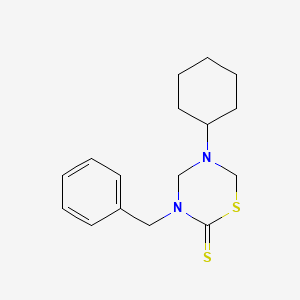molecular formula C16H22N2S2 B3050077 3-benzyl-5-cyclohexyl-1,3,5-thiadiazinane-2-thione CAS No. 23515-03-9