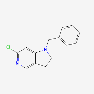 molecular formula C14H13ClN2 B3050086 1-Benzyl-6-chloro-2,3-dihydro-1H-pyrrolo[3,2-c]pyridine CAS No. 23596-27-2